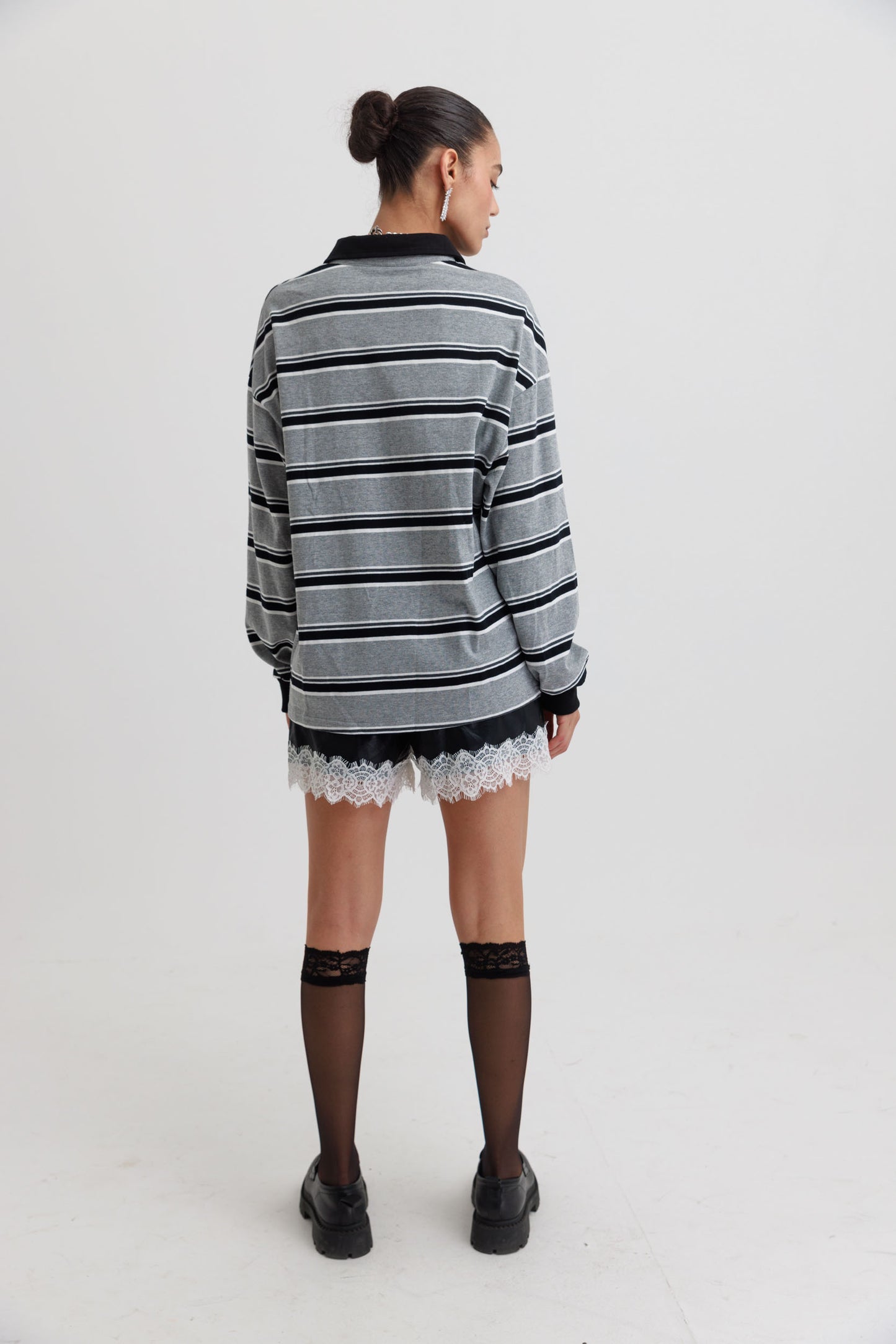 חולצת פסים לילי- אפור