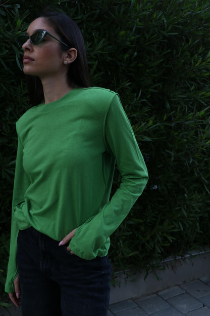 חולצת בייסיק מוס - ירוק
