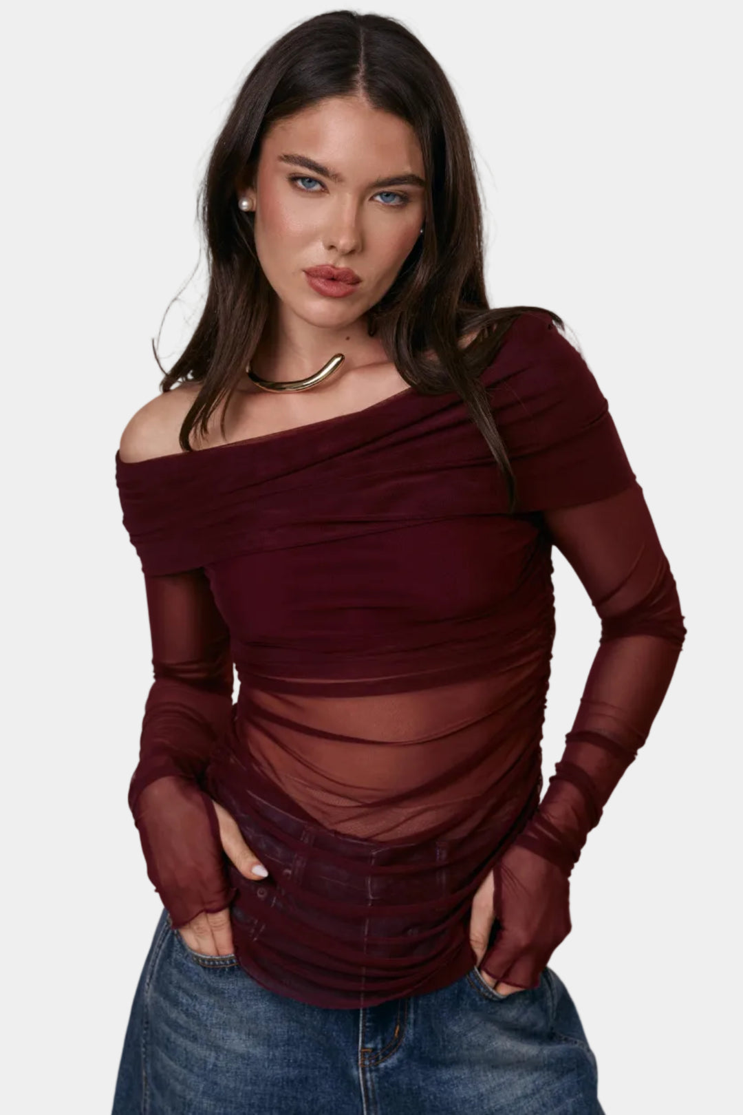 חולצת מיאל בורדו