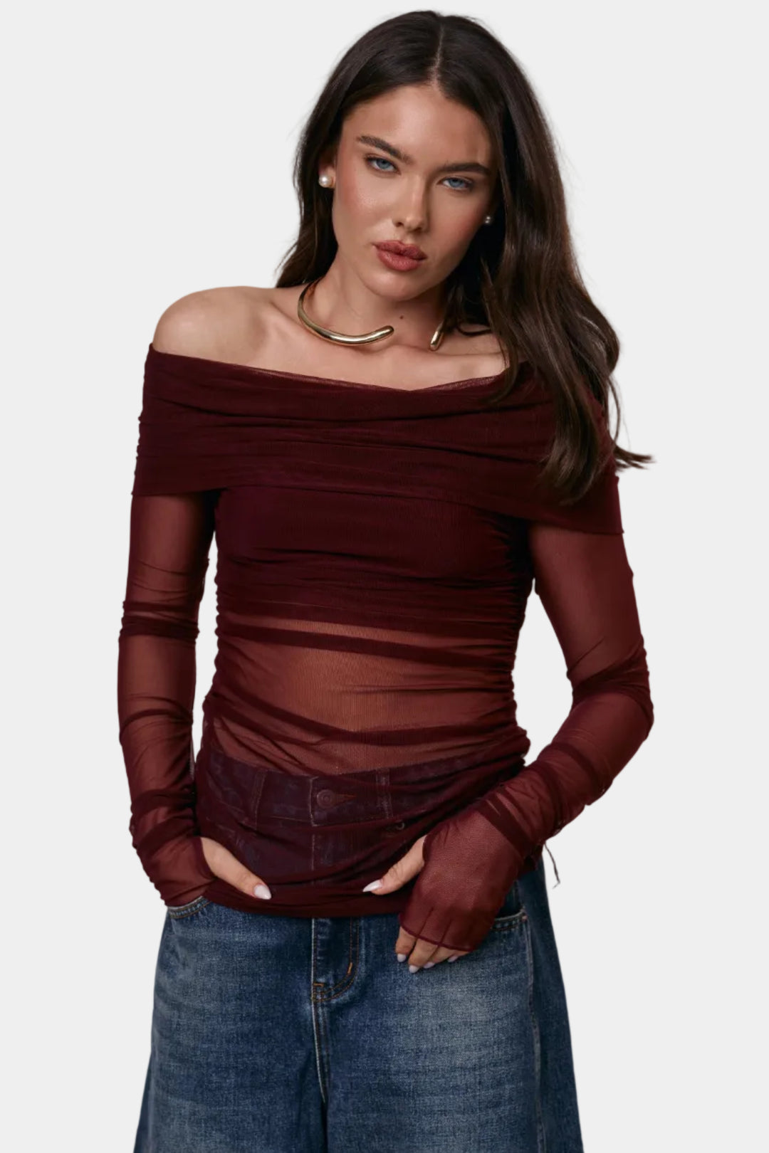 חולצת מיאל בורדו