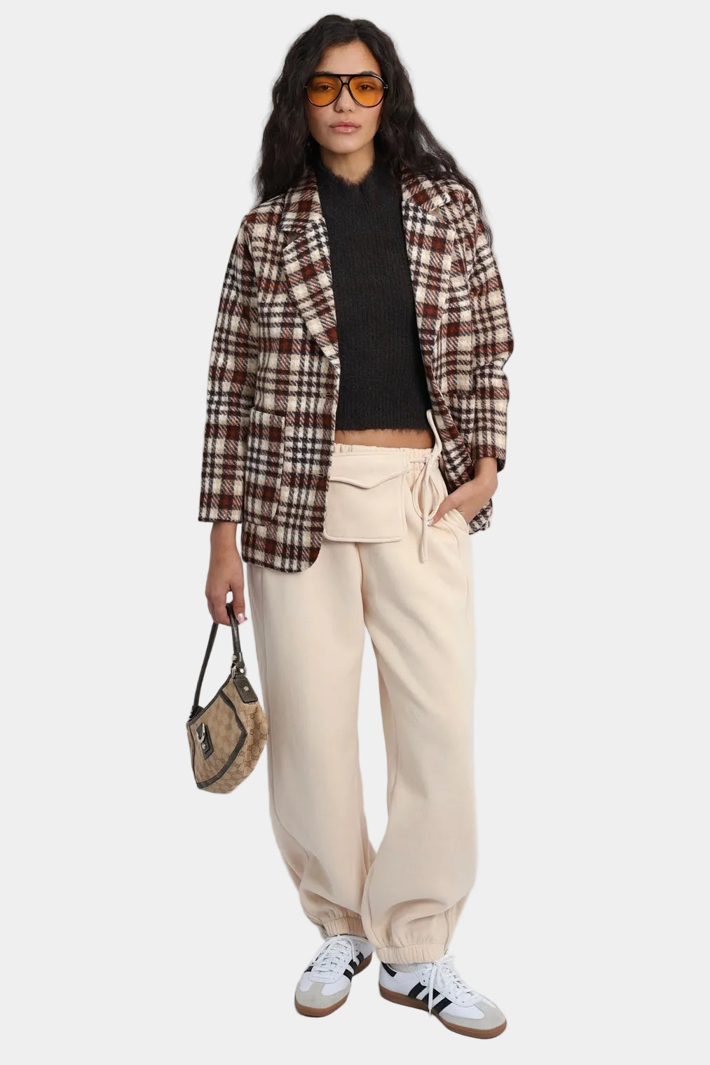 גקט דאפי משובץ – חום