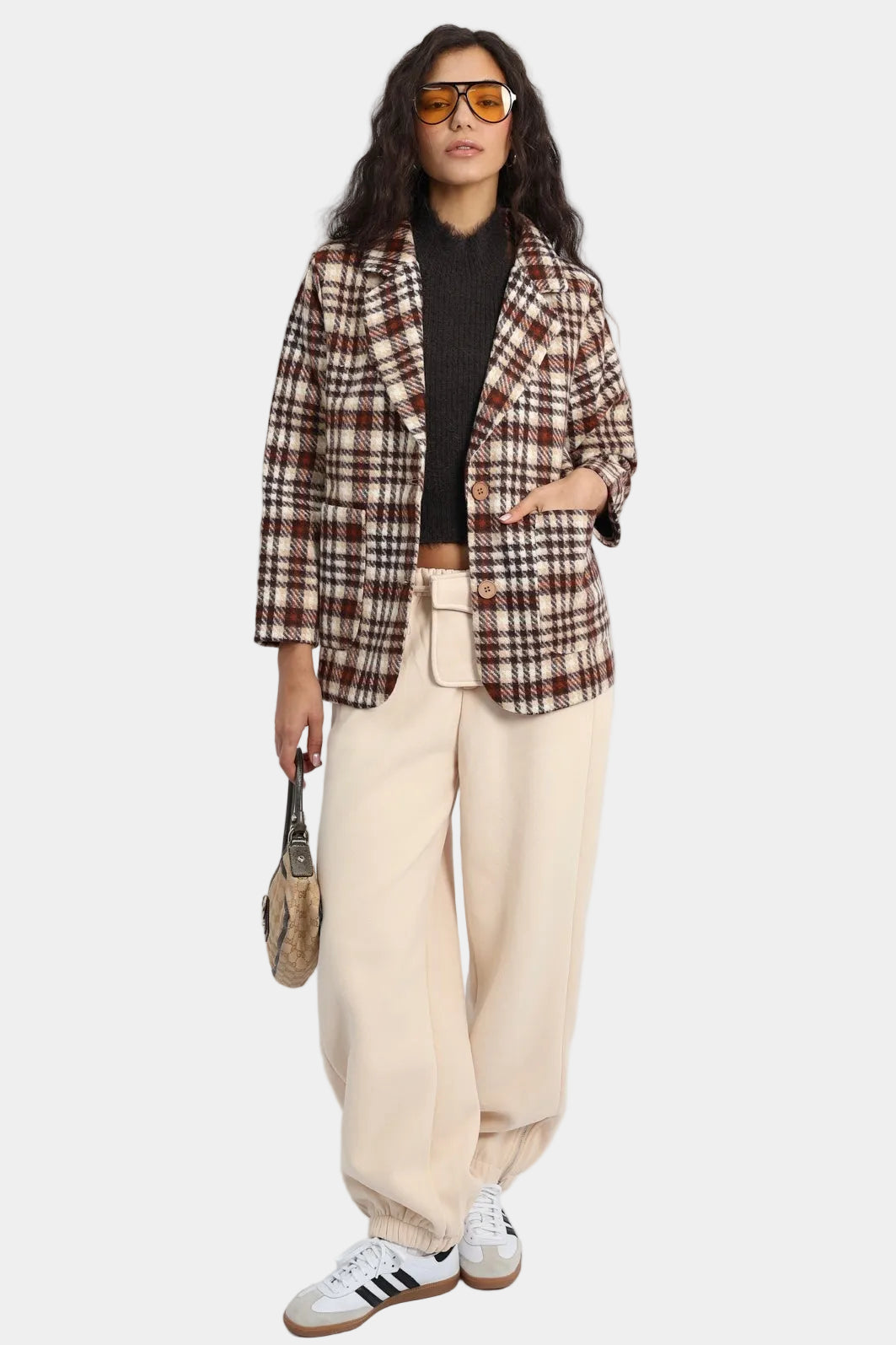 גקט דאפי משובץ – חום