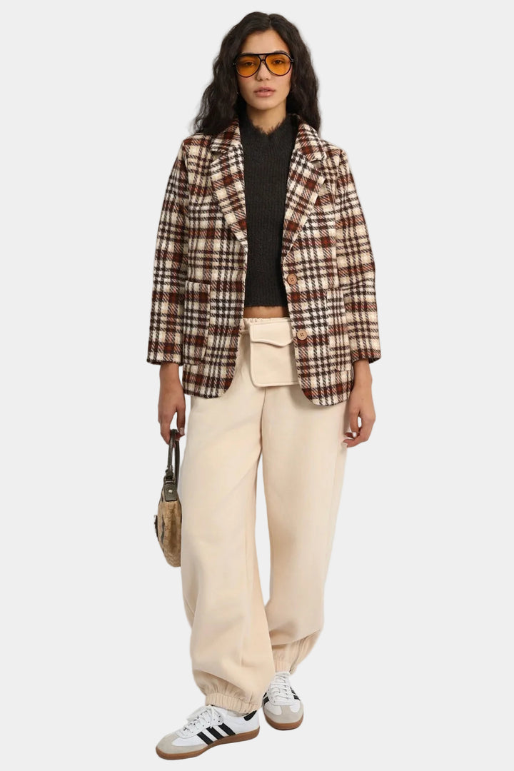 גקט דאפי משובץ – חום