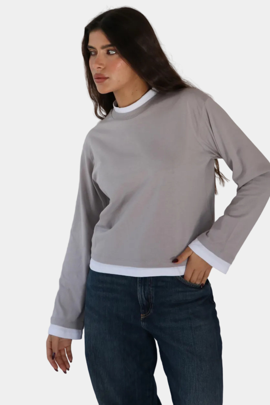 חולצת בייסיק מיקדו - אפור
