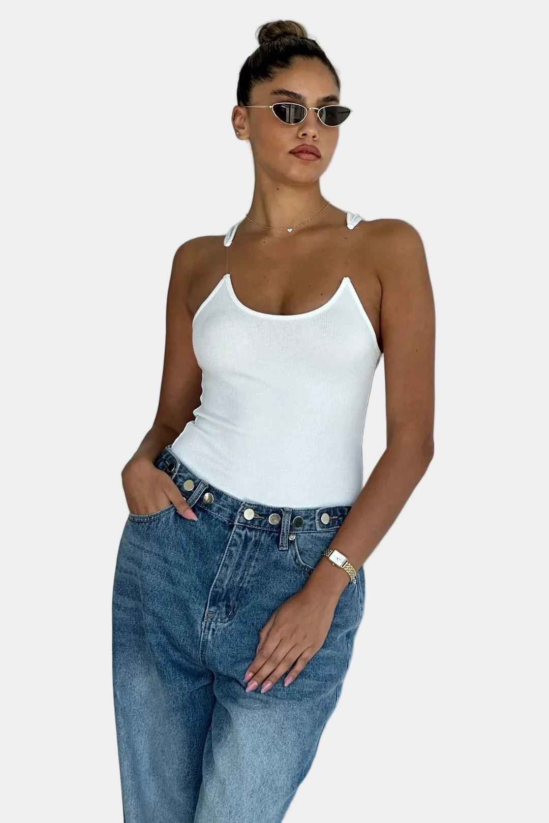 גופיית קלואה - לבן