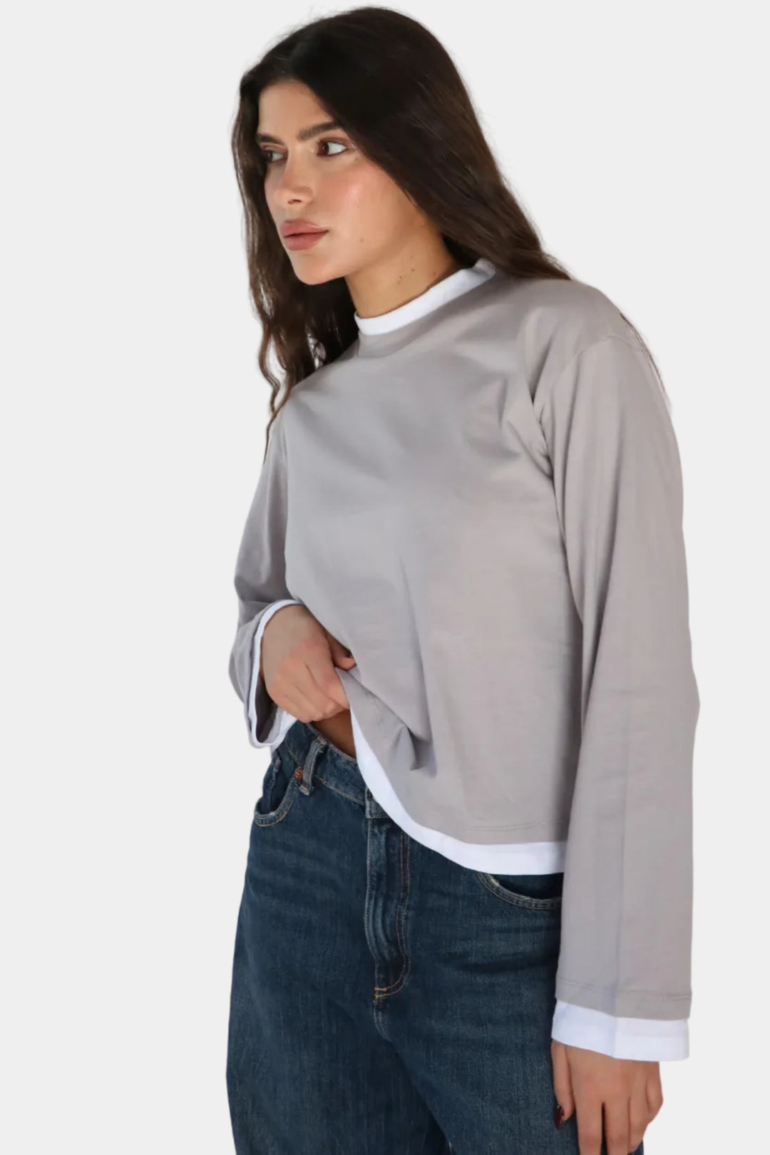 חולצת בייסיק מיקדו - אפור