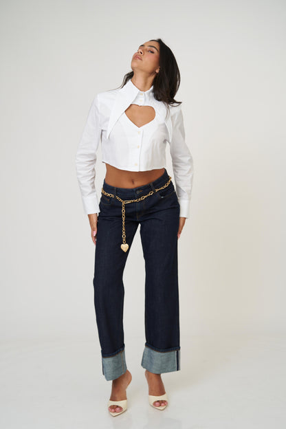 חולצת לימסל לב - שחור