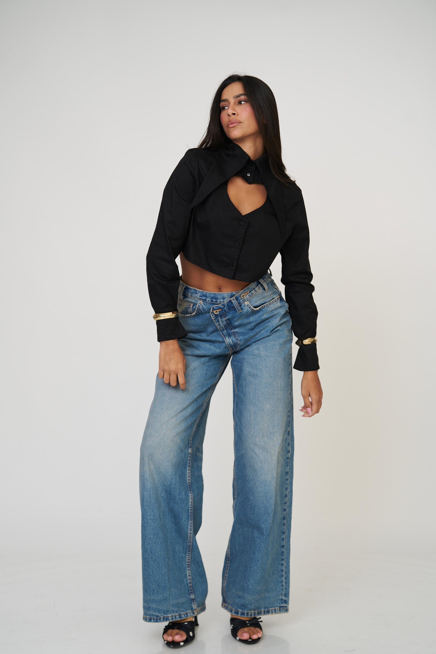 חולצת לימסל לב - שחור