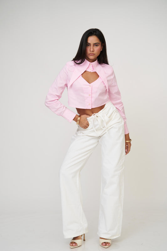 חולצת לימסל לב - ורוד