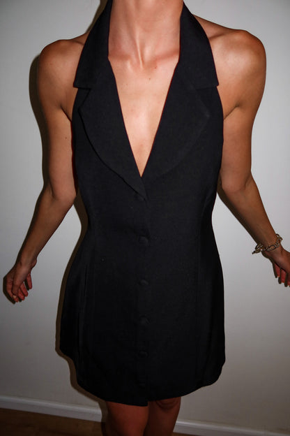 שמלת הארלי - שמנת פסים שחור