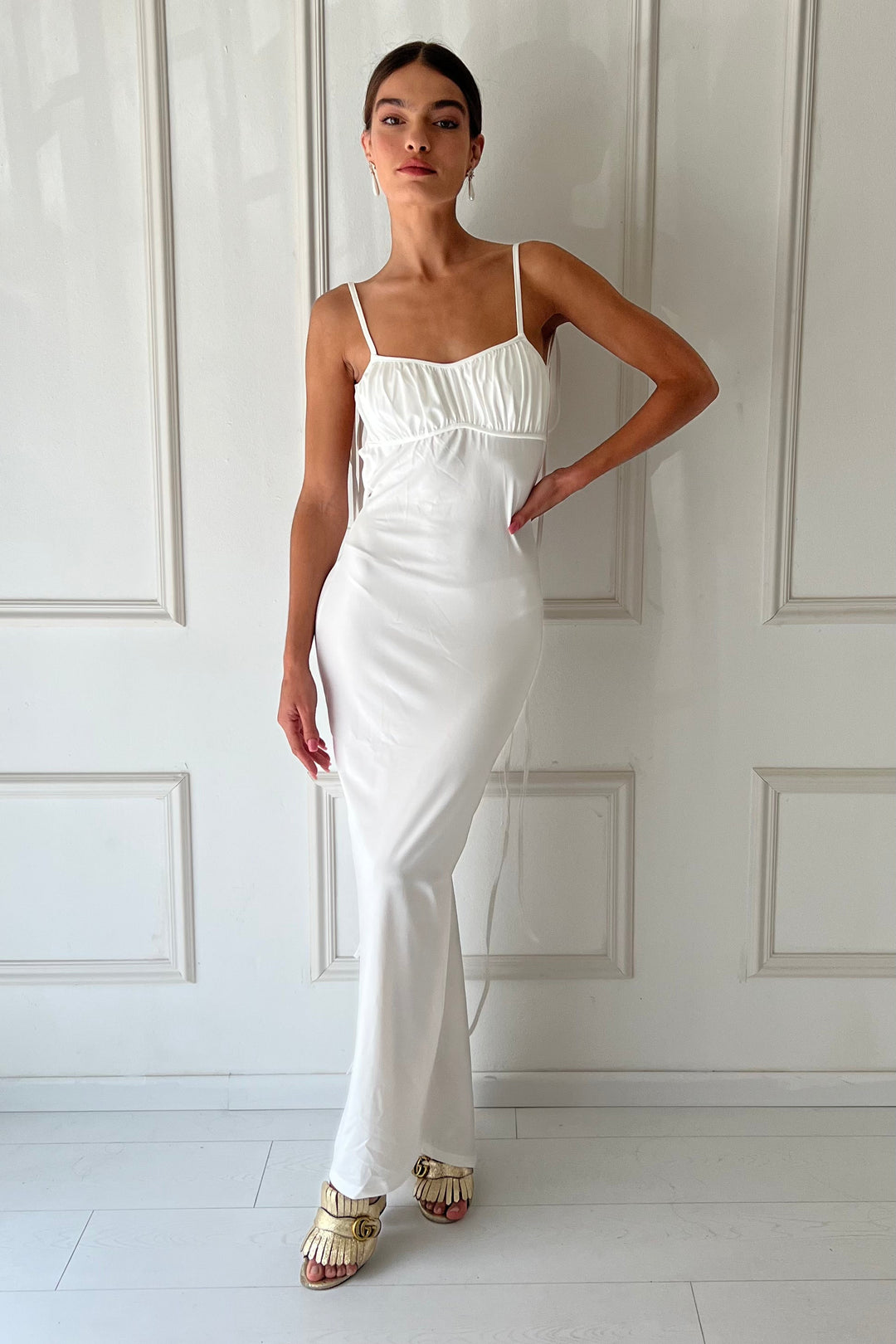 ⁨⁨שמלת סמנתה - לבן⁩⁩