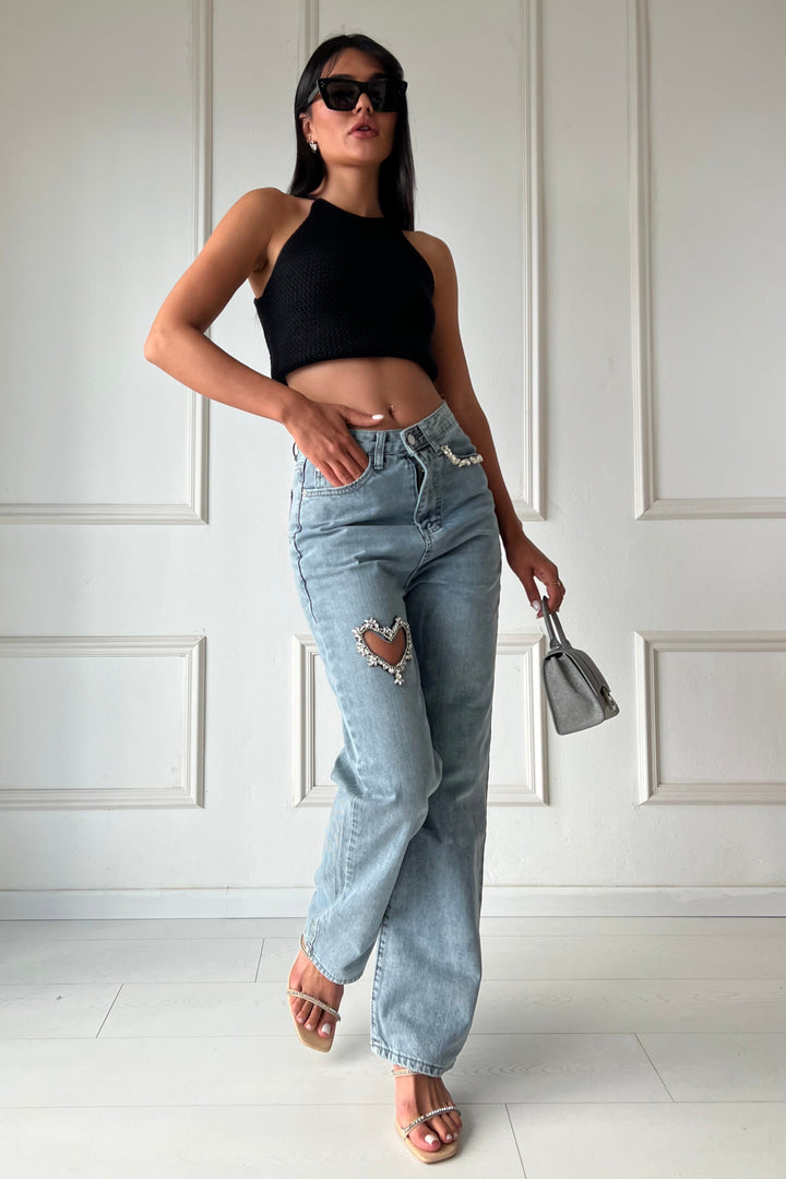 ⁨טופ סרוג שרי - שמנת ⁩⁩