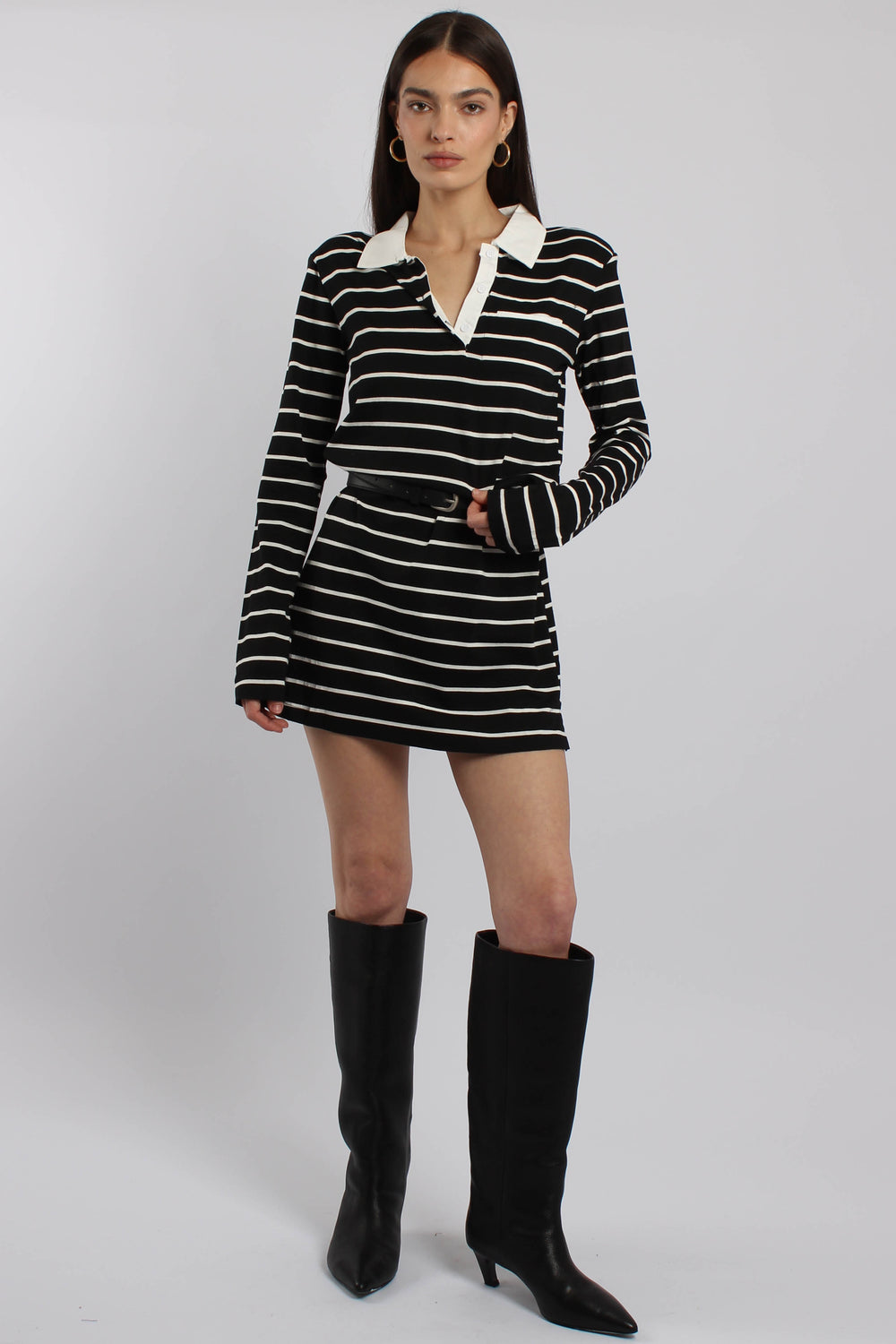 שמלת פסים היילי שחור