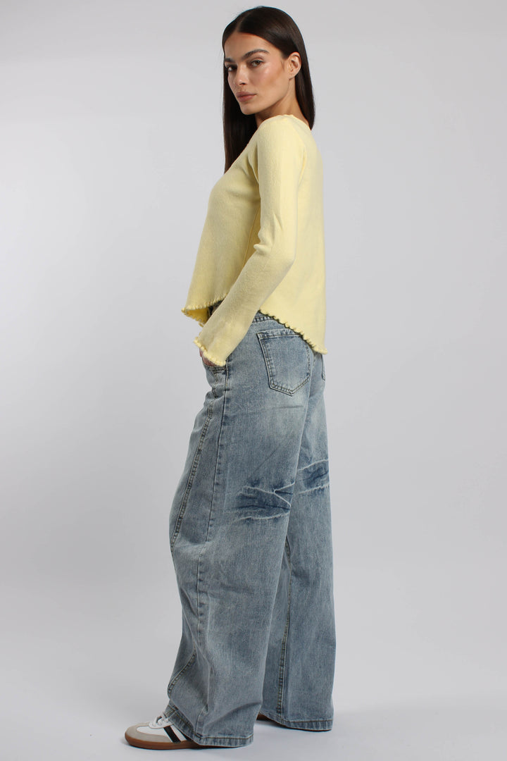 ג׳ינס מינורי בהיר – גזרה רחבה