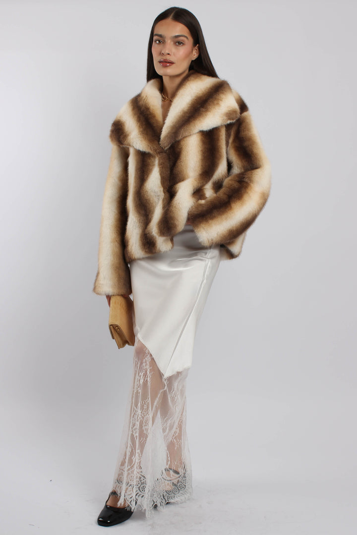 מעיל סמנטה דמוי פרווה