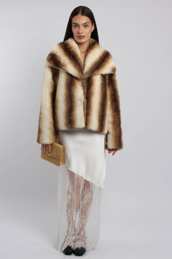 מעיל סמנטה דמוי פרווה