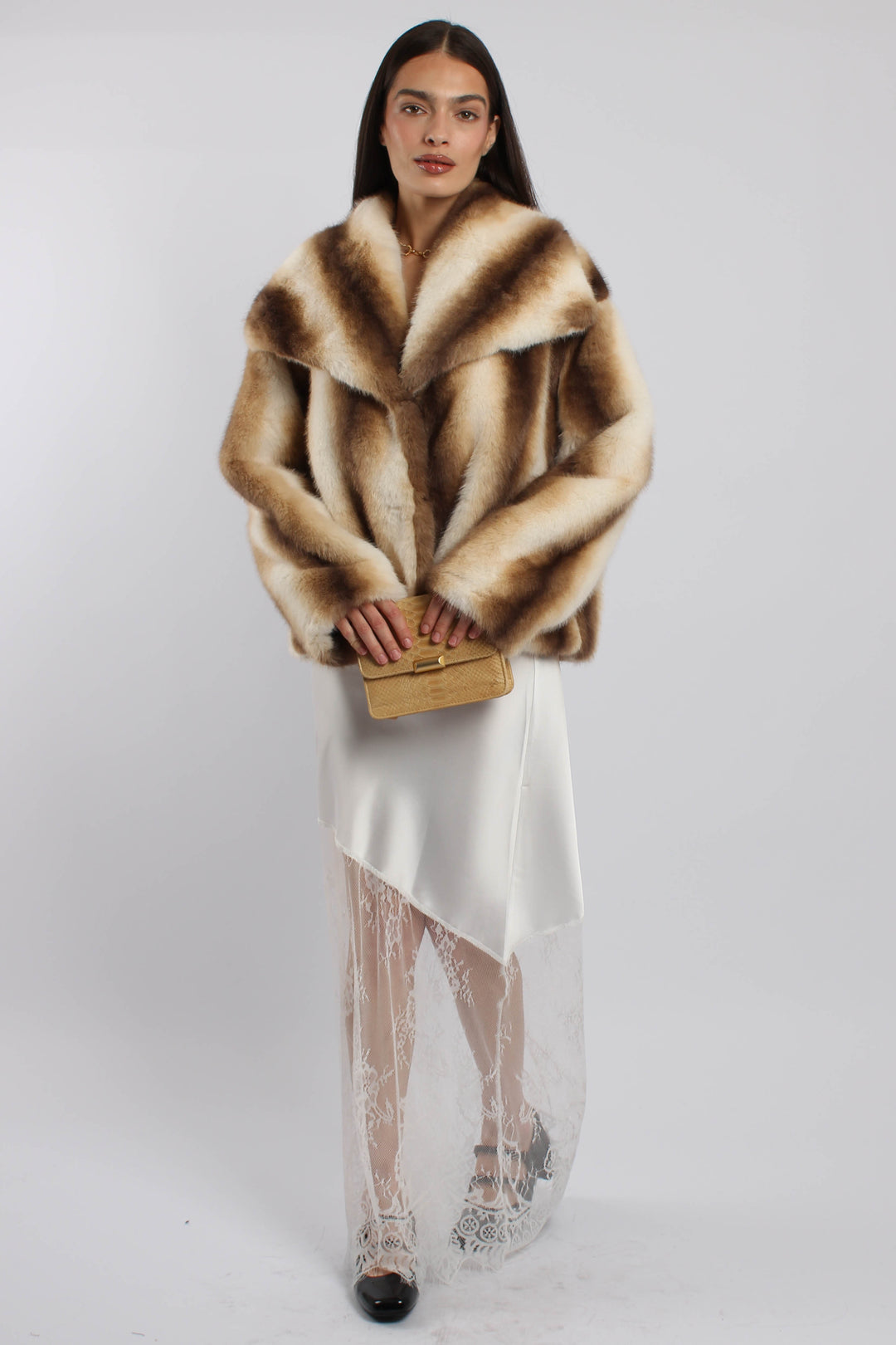 מעיל סמנטה דמוי פרווה