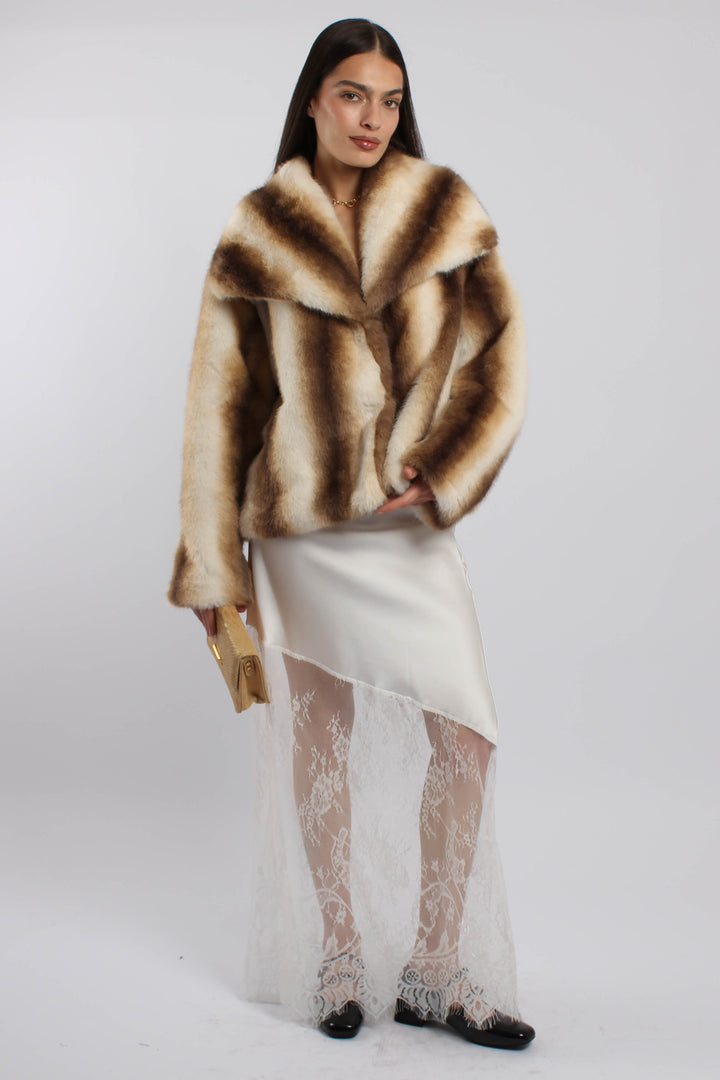 מעיל סמנטה דמוי פרווה