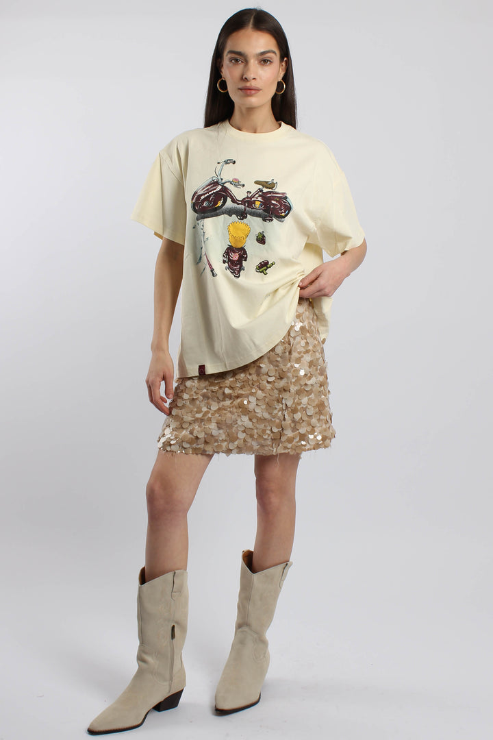 חצאית פאייטים בז