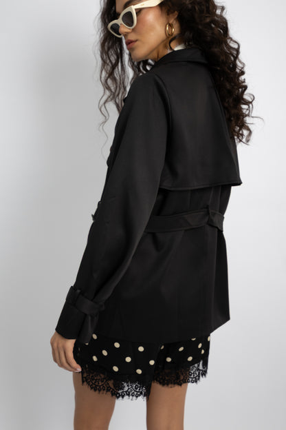 גקט טרנץ קצר - שחור