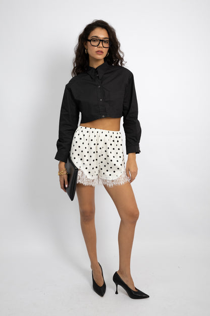 מכנסי שורטס פולקה- לבן