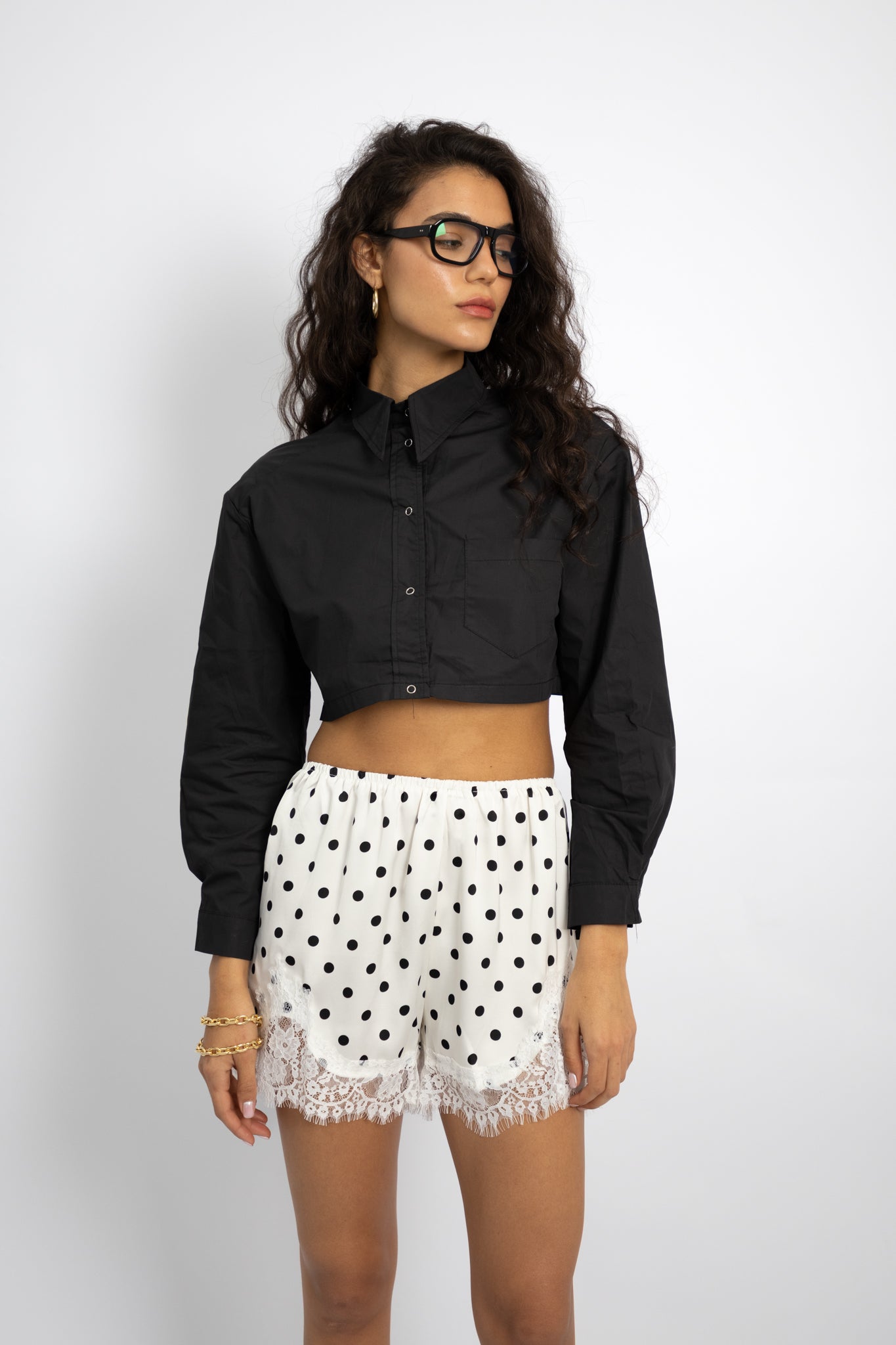 מכנסי שורטס פולקה- לבן