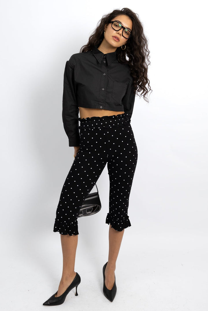 מכנסי טייץ אודרי - נקודות שחור