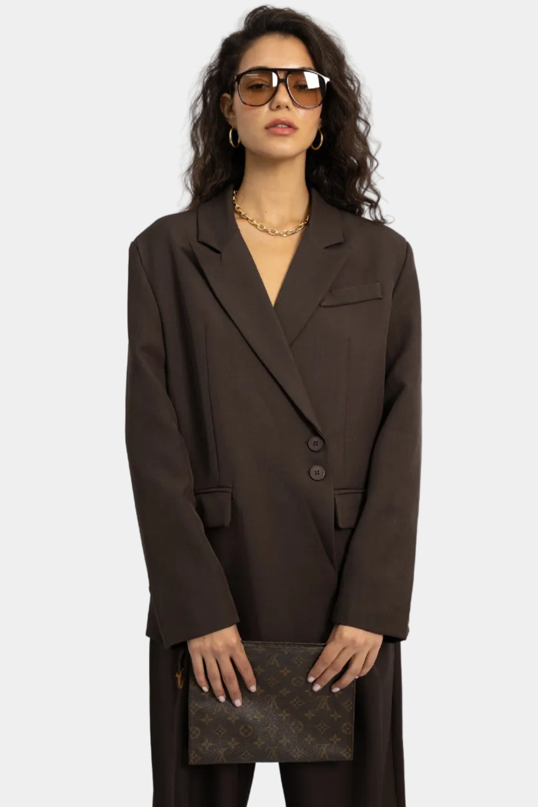 חליפת אוברסייז אוליביה- חום