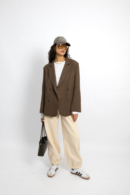 גקט משבצות קטנות מחויט - בלייזר