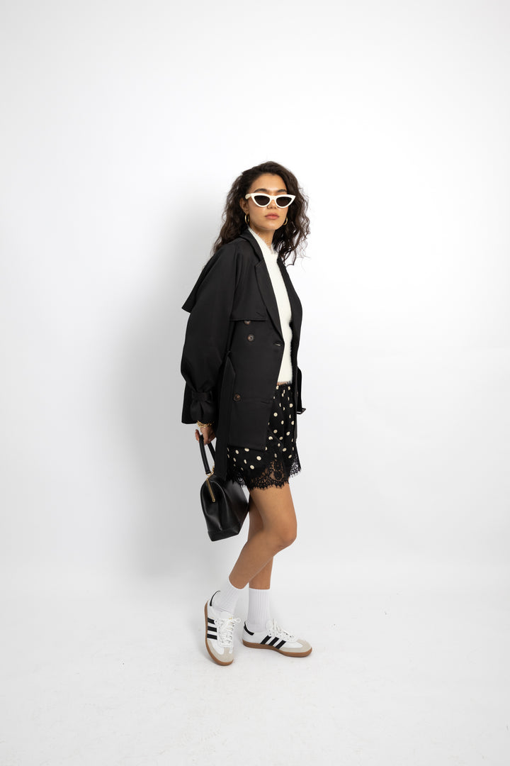 מכנסי שורטס פולקה- לבן נקודות