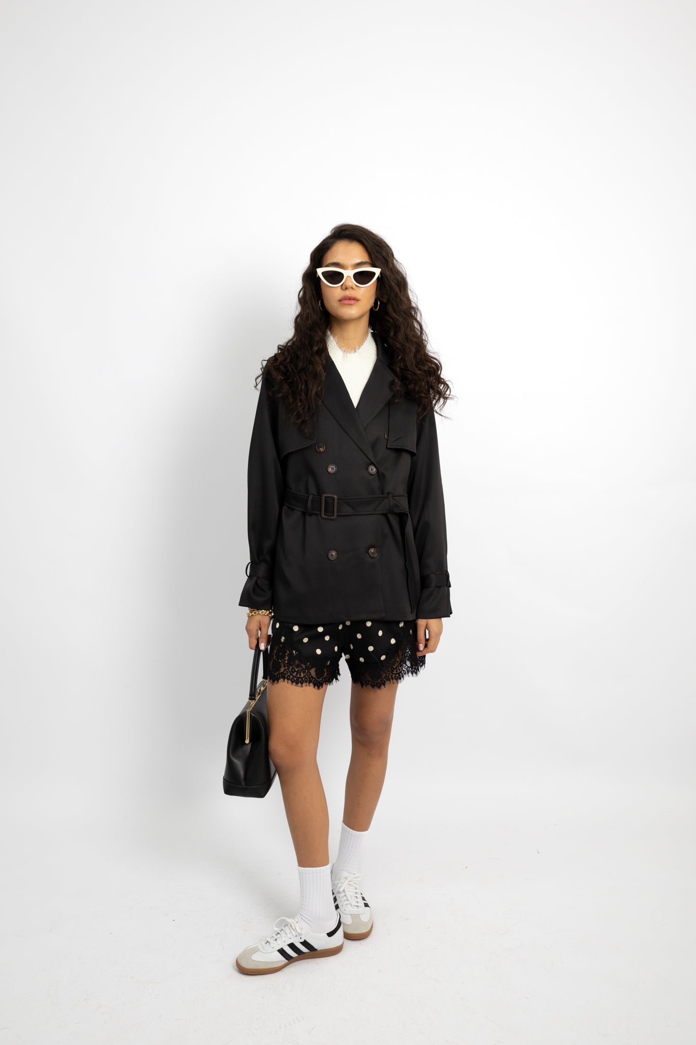 גקט טרנץ קצר - שחור