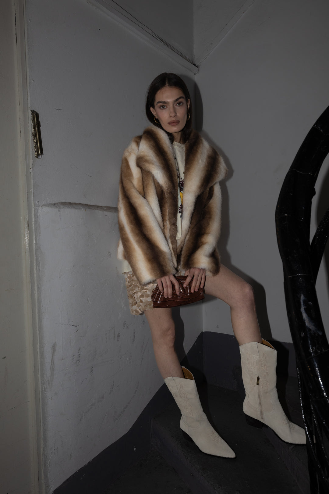 מעיל סמנטה - דמוי פרווה