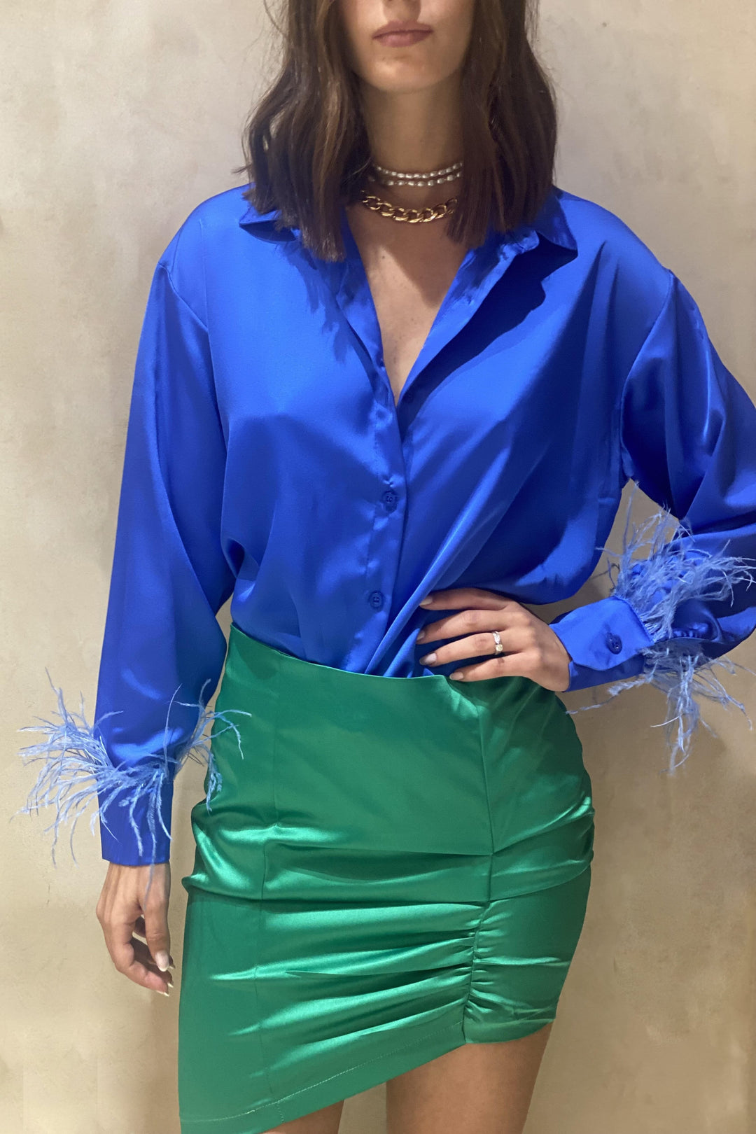 חולצה מכופתרת פאני סאטן