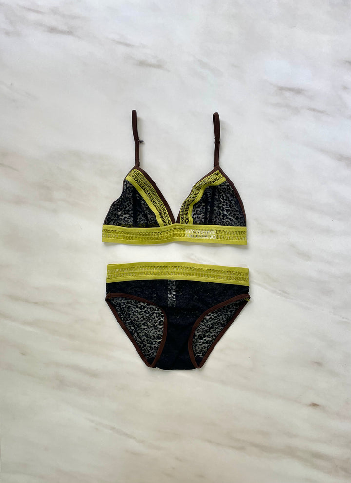 חזיית בניה שחור ירוק