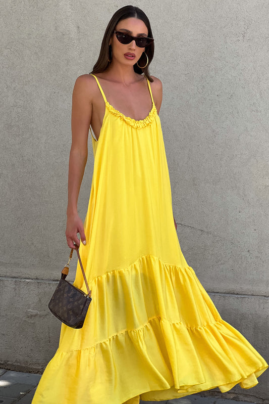 שמלת אייבי - צהוב-פיינל סייל  ⁩