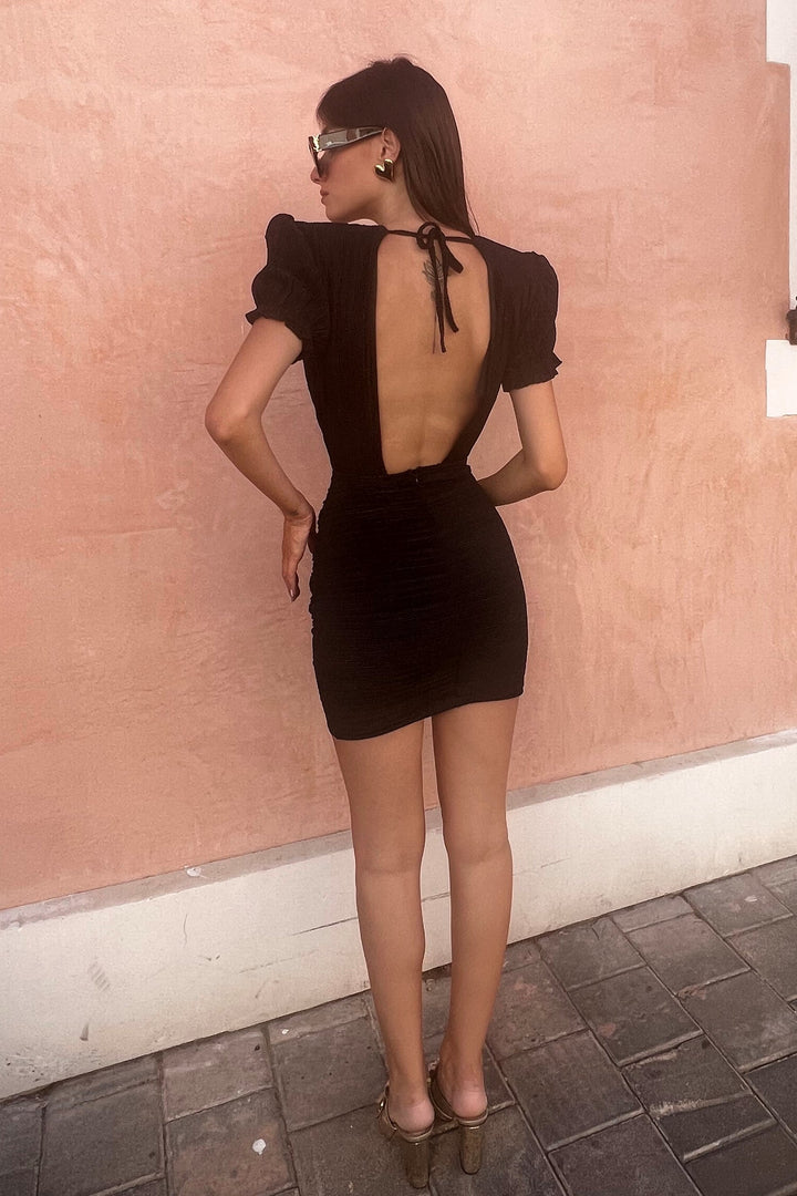 שמלת מלודי שרוול קצר - כתום