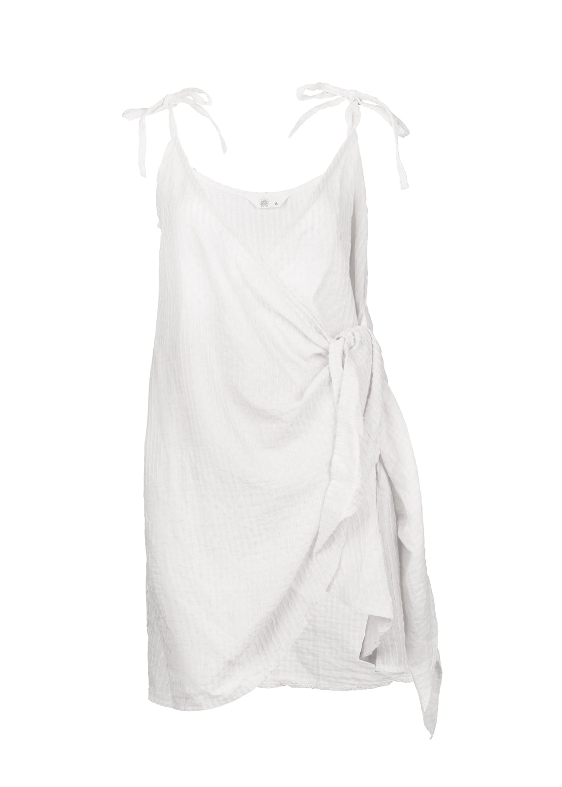 לבן שמלה מעטפת-Wrap dress