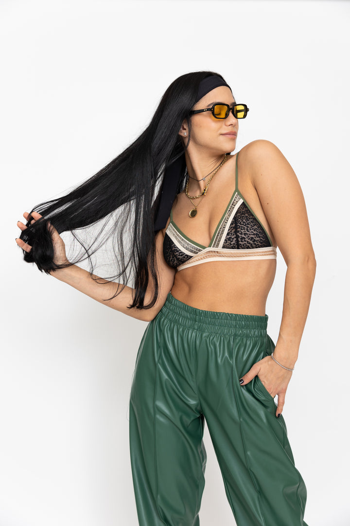 חזיית בניה שחור ירוק