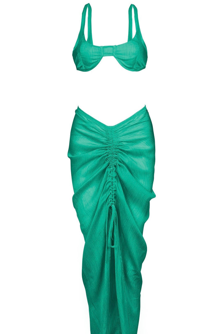 suit top X skirt color green חליפת מנדי  חצאית וחזיה צבע ירוק