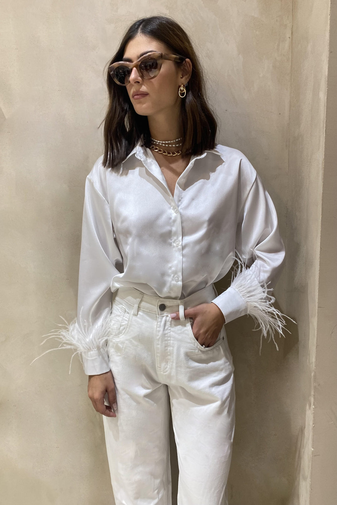 חולצה מכופתרת פאני סאטן